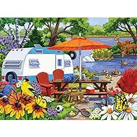 Bits and Pieces - 300 Piece Jigsaw Puzzle for Adults – ‘The Old Campground’ 300 pc Large Piece Jigsaw by Artist Nancy Wernersbach - 18” x 24”