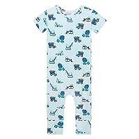 Posh Peanut Baby Rompers Pajamas - Newborn Sleepers Boy Clothes - Kids One Piece PJ - Soft Viscose from Bamboo (Construction Cars, 18-24 Months)