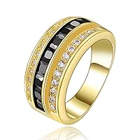 Rings for Teen Girls Gold Plated Princess Cut Cubic Zirconia for Lover Engagement Rings Bridal Wedding Band Ring Girlfriend Birthday Gift Size 6-10