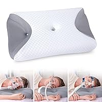 HOMCA CPAP Pillow for Side Sleeping, CPAP Nasal Pillows for All CPAP Masks Users to Reduce Air Leaks & Masks Pressure, Neck Support Pillows for Sleeping for Neck Pain Relief