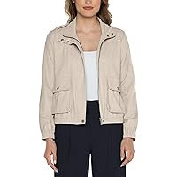 Liverpool Women's Utility Zip Up Jacket Textured Stretch Woven