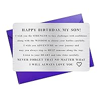 Son Birthday Card - Son Bday Gift - Son Engraved Wallet Card