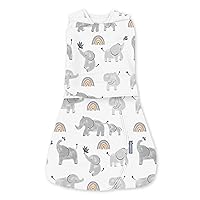 SwaddleMe by Ingenuity Arms Free Convertible Swaddle, 1-Pack, Fits Babies 3-6 Months - Happy Elephant