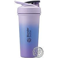 Strada Sleek Insulated Stainless Steel Water Bottle with Wire Whisk, 25-Ounce, Lavender Ombre