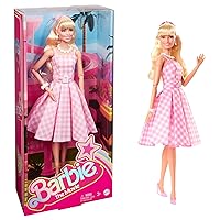 The Movie Doll, Margot Robbie as, Collectible Doll Wearing Pink and White Gingham Dress with Daisy Chain Necklace