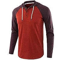 Going Out Tops For Men Casual Patchwork Sports Sweatshirt Long Sleeve Hooded Pullover Top