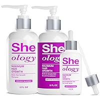 Sheology Biotin, Keratin & Saw Palmetto Hair Growth Shampoo, Conditioner & Hair Growth Serum with Hyaluronic Acid