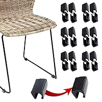 Rectangle Shaped Chair Leg Tips Caps with Felt Pads,Furniture Feet Protectors Slide Smoothly No Scratches No Noise Protect Hardwood Floors, Fit Diameter 12mm Metal Furniture Leg (Black 24 Pack)