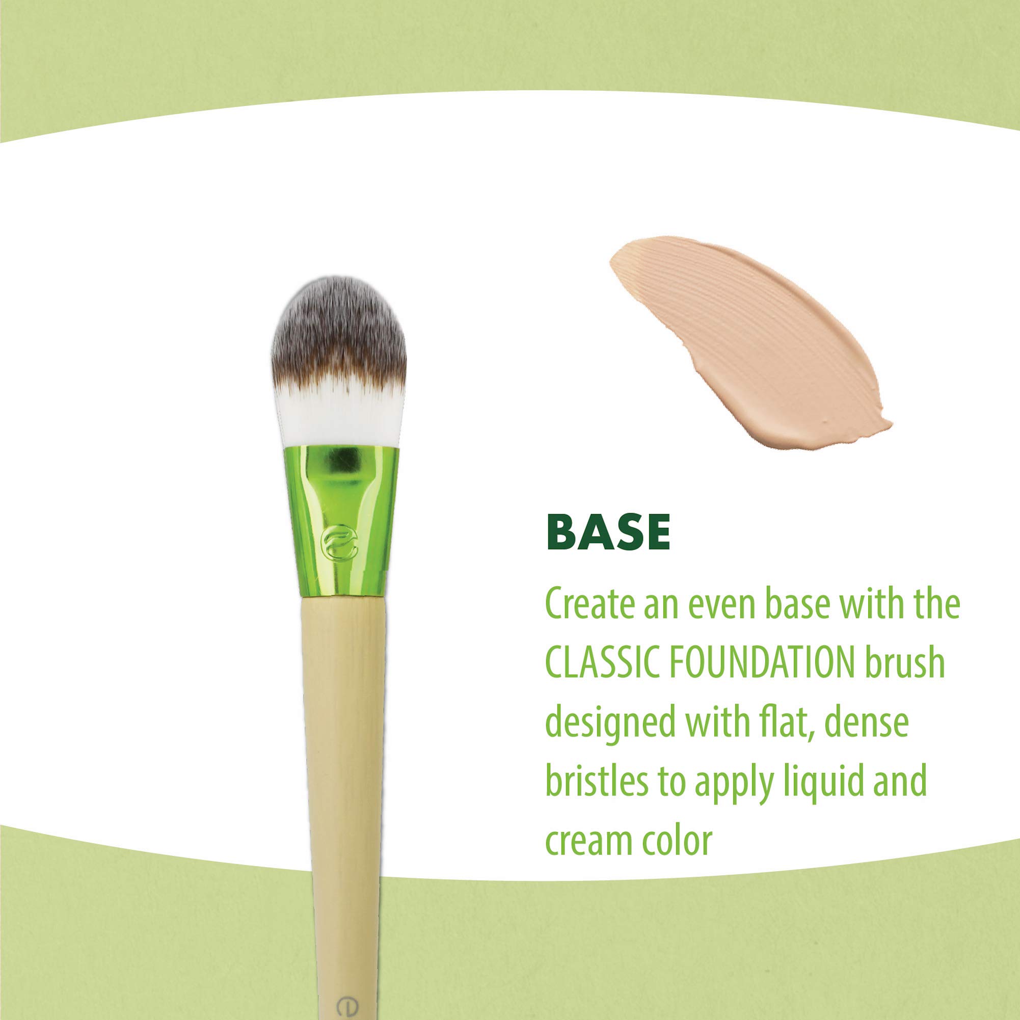 EcoTools Vibes Kit Makeup Brush Gift Set with Travel Brush Bag For Power, Foundation and Concealer