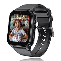 Smart Watch for Kids, Girls Boys Smartwatch with 26 Games Camera Video Recorder and Player, Pedometer Calendar Flashlight, Audio Book etc., Gifts for 4-12 Years Children (Black)