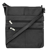 SILVERFEVER Genuine Leather Organizer Handbag Cross Body - Shoulder Travel Bag