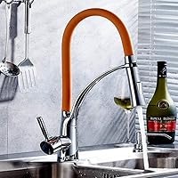 Water-Tap Bathroom Sink Tap Kitchen Sink Tap Modern Sitting Type Hot Basin Faucet Stretching Black Rotating Polished Chrome Kitchen Tap/Faucet/Red