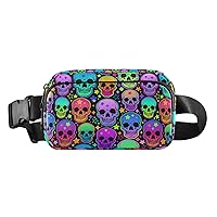 Skull Fanny Pack Travel Belt Bag for Women Fashion Waist Packs with Adjustable Strap Gifts for Workout Running Hiking