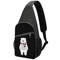 Cute Polar Bear Trendy Sling Bag Casual Crossbody Shoulder Backpack Lightweight Chest Bag for Travel Hiking
