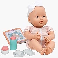 Battat Baby Sweetheart Bath Time 12-inch Soft-Body Newborn Baby Doll with Easy-to-Read Story Book and Baby Doll Accessories