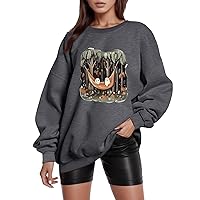 Women's Cute Hoodies Long Sleeve Casual Loose Hooded Sweater Graphic Hoodies