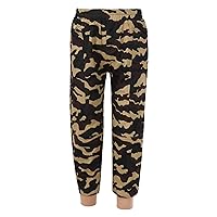 FEESHOW Boys Kids Cargo Joggers Pants Elastic Waist Casual Jogging Trousers Baggy Camouflage Cuffed Bottom