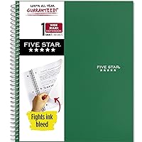Five Star Spiral Notebook, 1 Subject, Wide Ruled Paper, 100 Sheets, 10-1/2