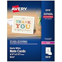 Avery Printable Note Cards with Envelopes, 4.25
