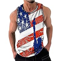 Independence Day Tank Top for Men American Flag Print Sleeveless Mucle Tee Patriotic Top