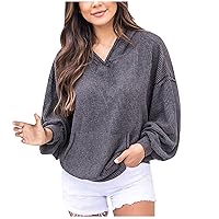 Womens Fall Pullover Hoodies Casual Lightweight Hooded Sweatshirt Loose Trendy Tunic Active Sweatshirts with Pocket
