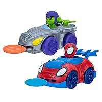 Marvel Spidey and his Amazing Friends Little Vehicle 2-Pack - 5” Disc Dashers Featuring Spidey Vs Green Goblin - Amazon Exclusive