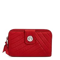 Vera Bradley Women's Cotton Turnlock Wallet With Rfid Protection, Cardinal Red, One Size