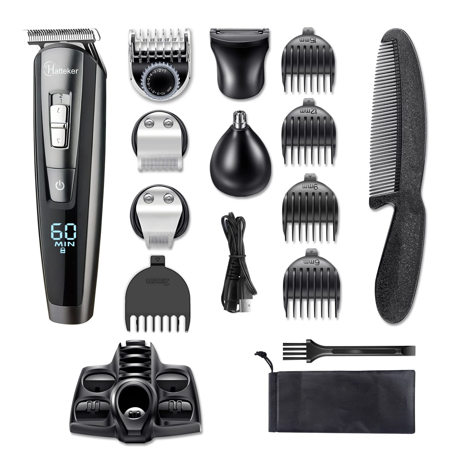 Mua Hatteker Hair Clippers Beard Trimmer for Men Hair Trimmer Cordless  Grooming Kit Haircut Kit for Men Kids Adults Upgrade Hair Trimmer with LED  Display USB Rechargeable Wet & Dry trên Amazon
