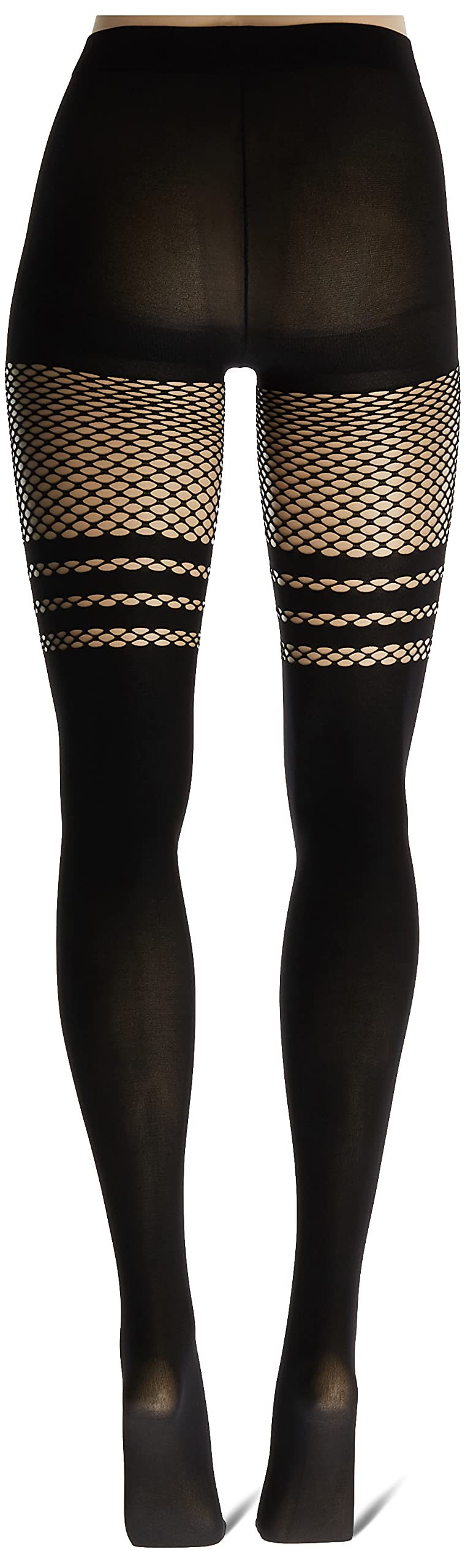 Leg Avenue Women's Striped Fishnet, Black, One Size