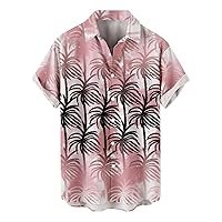 Hawaiian Shirt for Men Casual Button-Down Shirts Beach Shirts for Men Hawaiian Short Sleeve Shirts Blouse Tops