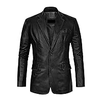 Leather Coat Mens Real Lambskin Jacket Leather Blazer (as1, Alpha, xx_l, Regular, Regular)