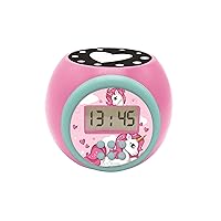 Lexibook Projector Clock Unicorn with Snooze Alarm Function, Night Light with Timer, LCD Screen, Battery Operated, Pink, RL977UNI