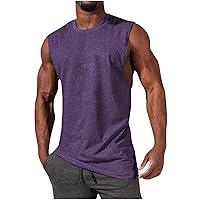 Lightning Deals of Today Prime Men's Gym Workout Tank Tops Swim Beach Shirts Summer Sleeveless Training T-Shirt Muscle Bodybuilding Athletic Clothes