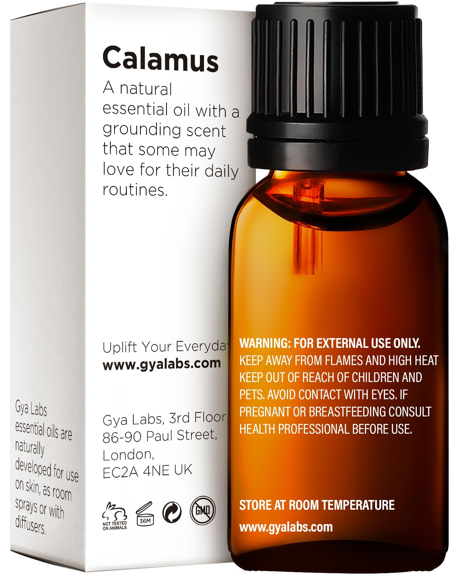 Calamus Essential Oil for Hair & Myrrh Oil for Skin Set - 100% Natural Therapeutic Grade Essential Oils Set - 2x0.34 fl oz - Gya Labs