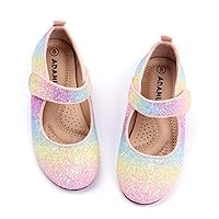 ADAMUMU Girls Dress Up Shoes Sparkly Shoes for Girls Princess Mary Jane School Uniform Dress Shoes in Performance, Prom and Graduation for Toddler/Little/Big Kids