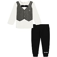 Calvin Klein Baby Boys 2-piece Novelty Suit Pant Set, Everyday Casual Wear, Ultra-soft & Comfortable
