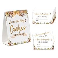 Thanksgiving Candy Party game, Guess How Many Candies Are In The Jar (1 Double-sided standing sign + 50 guess cards), Thanksgiving Party Game, Thanksgiving Party Decorations -GEJCTG04