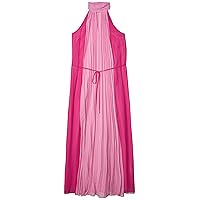 Maggy London Women's Solid Color Block Pleat Maxi