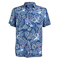 Disney Men's Botanical Stitch All Over Print Hawaiian