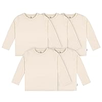 Gerber Baby Toddler 5-Pack Solid Long Sleeve T-Shirts Jersey 160 GSM