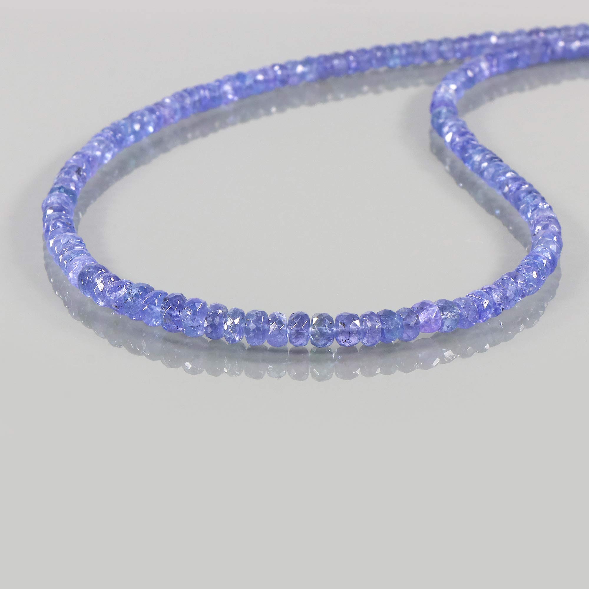 NirvanaIN Natural Tanzanite Necklace, Sterling silver necklace, Tanzanite Gemstone Smooth Beads, Genuine Tanzanite Jewelry, Dainty Blue Necklace