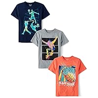 The Children's Place Boys' Sports Short Sleeve Graphic T-Shirts,multipacks