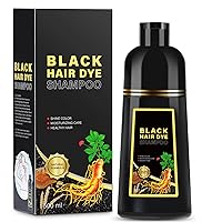 Hair Dye Shampoo 3 in 1, Instant Hair Color Shampoo for Women Men, Herbal Ingredients Hair Coloring Shampoo in Minutes 500ML (Black)