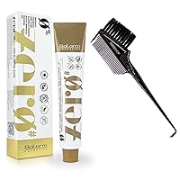 Sleekshop Comb + 𝐒𝐚𝐥𝐞𝐫m Cosmetics ZERO # 0% Ammonia-Free Permanent Cream Hair Color Dye, Resorcinol-Free, PPD-Free (w/SLEEKSHOP 3-in-1 Brush/Comb) (3,0/3.0 Dark Brown)