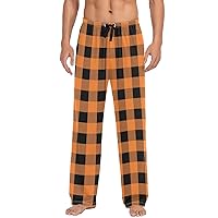Plaid Men's Pajama Pants Lounge Pajama Bottoms with Pockets Lightweight Sleep Lounge PJ Bottoms