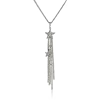 Ben-Amun Jewelry Silver-Tone Star Tassel Necklace, 16
