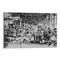 Vintage Engineering Female Welder Poster Black And White Wall Art Canvas Print Poster Decorative Painting Canvas Wall Art Living Room Posters Bedroom Painting 12x18inch(30x45cm)