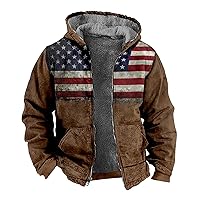 Mens Full Zip Fleece Sweatshirt Flannel Sherpa Lined Shirt Jacket Plaid Cotton Hoodies Coat Big Tall Winter Jackets