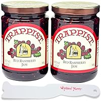 Wyked Yummy Red Raspberry Jam Bundle with (2) 12 Ounce (340g) Jars of Trappist Red Raspberry Jam with 1 Plastic Spreader Knife