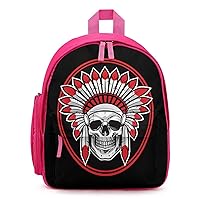 Native American Skull Cute Backpack Lightweight Mini Shoulder Bag Travel Daypack for Camping Picnic